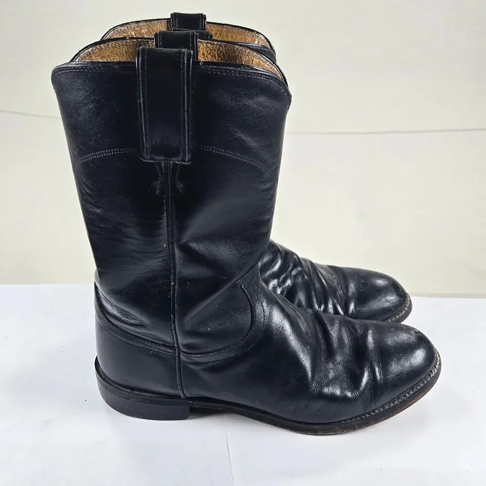 Justin Jackson Original‎ Black Roper Western Cowboy Boot Men's Size 8.5EE